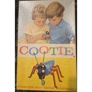 Vintage Cootie Game 1949 Schaper  w/ Box Original USA Retro Toy Missing 2 Pieces